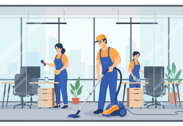 commercial cleaning Lisbon office cleaning team